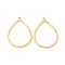 304 Stainless Steel Pendants, Teardrop, Real 18K Gold Plated, 42x32x2mm, Hole: 1.6mm