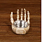 Halloween Theme Resin Candle Holder, Skeleton Hand, Palm, 5.5x6x5.5cm