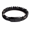 Natural Lava Rock  Beaded Bracelets, Imitation Leather Cord Bracelets for Women Men, with Alloy Clasps, Round, 9-1/8 inch(23cm)