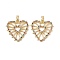 Brass Micro Pave Cubic Zirconia Pendants, with Glass, Real 18K Gold Plated, Cadmium Free & Nickel Free & Lead Free, Hollow Heart Wheel Charms, Colorful, 27x26.5x2mm, Hole: 4.5x3mm