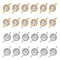 24Pcs 2 Colors Flower Brass Micro Pave Cubic Zirconia Links, Cadmium Free & Nickel Free & Lead Free, Platinum & Light Gold, 11.5x6x4mm, Hole: 1mm, 12pcs/color