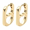 Brass Hoop Earrings, Hollow Heart, Light Gold, 18.5x12mm