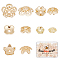 100Pcs 5 Style Brass & Alloy Bead Caps, Long-Lasting Plated, Flower, Real 14K Gold Plated, 6~10.5x1.5~3mm, Hole: 1~1.6mm, 20pcs/style
