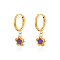 Stainless Steel Flower Dangle Earrings for Women, Real 18K Gold Plated