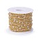 Handmade Natural Labradorite Beaded Chains, Soldered, with Brass Findings, Real 18K Gold Plated, Long-Lasting Plated, with Spool, 3mm, about 32.8 Feet(10m)/roll