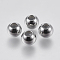 304 Stainless Steel Beads, with Rubber Inside, Slider Beads, Rondelle, Stainless Steel Color, 6x4.6mm, Hole: 1.5mm