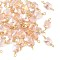 Glass Faceted Square Connector Charms, with Brass Wire Loops, Real 18K Gold Plated, Rack Plating, Long-Lasting Plated, Pink, 14x6x4.5mm, Hole: 1.2~1.4mm