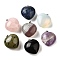 Natural & Synthetic Mixed Gemstone Pendants, with Brass Snap on Bails, Heart Charms, Platinum, 26.5~27x25x13.5~14mm, Hole: 6.5x3.5mm