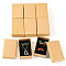 Rectangle Cardboard Paper Jewelry Box, Rhombus Print Jewelry Case with Sponge Inside, for Earring Packaging, Wheat, 8.1x5.1x2.6cm