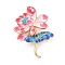 Lotus Enamel Pins, Alloy Brooches for Backpack Clothes, with Plastic Pearl, Cerise, 56x41mm