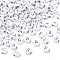 Plating Acrylic Beads, Metal Enlaced, Horizontal Hole, Mixed Letters, Flat Round, Silver Plated, 7x4mm, Hole: 1.8mm