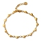 304 Stainless Steel Heart Link Chain Bracelets for Women, Golden, 6-1/2 inch(16.5cm)