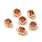 Real 18K Gold Plated Brass Cubic Zirconia Links Connectors, Cadmium Free & Nickel Free & Lead Free, Square, Chocolate, 11x7x4mm, Hole: 1.2mm