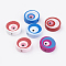 Natural Wood Printed Beads, Dyed, Flat Round with Eye, Mixed Color, 20x6mm, Hole: 2mm, about 370pcs/500g