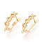 Brass Hoop Earring Findings, Cadmium Free & Nickel Free & Lead Free, Coin, Real 18K Gold Plated, 20x13x5mm, Hole: 1.4~1.5mm, Pin: 0.9mm