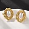Oval Brass Finger Rings for Women, with ABS Plastic Imitation Pearl, Long-Lasting Plated, Lead Free & Cadmium Free, Real 18K Gold Plated, Inner Diameter: 17mm
