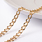 Ion Plating(IP) 304 Stainless Steel Twisted Chain Curb Chains, Unwelded, with Spool, Golden, 6x4x0.8mm, about 32.8 Feet(10m)/roll