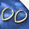 Teardrop Brass Micro Pave Clear Cubic Zirconia Hoop Earrings, Long-Lasting Plated, Rack Plating, Cadmium Free & Lead Free, Real 18K Gold Plated, 35x27.5x5.5mm
