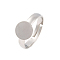 Brass Pad Ring Bases, Lead Free, Cadmium Free and Nickel Free, Adjustable, Platinum, 3x14mm,US Size 3(14mm)