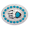 Alloy Enamel Buckle Clasps, for Strap Belt, Garment Accessories, Oval, Platinum, 69.5x89.5x14mm