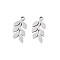Non-Tarnish 201 Stainless Steel Pendants, Laser Cut, Branch and Leaf, Stainless Steel Color, 17.5x8x1mm, Hole: 1.4mm