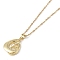 201 Stainless Steel Cable Chain Necklaces, Brass Micro Pave Cubic Zirconia Pendant Necklaces, Teardrop, Real 18K Gold Plated, 16.14 inch(41cm)