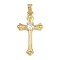 Brass Micro Pave Cubic Zirconia Pendants, Cross Charms, Long-Lasting Plated, Rack Plating, Lead Free & Cadmium Free, Real 18K Gold Plated, 32x18x4mm, Hole: 5.5x3.5mm
