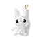 Glass Seed Beads Pendants, with Imitation Pearl Acrylic Beads & Real 18k Plated Golden 304 Stainless Steel Jump Rings, Rabbit, 20x12.5x10.5mm, Hole: 2.5mm