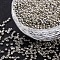 12/0 Glass Seed Beads, Dyed Colours, Silver, 2mm, about 30000pcs/pound