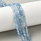Natural Aquamarine Gradient Color Beads Strands, Faceted Table Cut Cube, 3x3x3mm, Hole: 0.6mm, about 128pcs/strand, 15.35''(39cm)