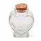 Heart Shape Transparent Glass Bottles, Wishing Bottles, with Cork Stopper, for Arts & Crafts, Projects, Decoration, Clear, 8.1x6.3x4.1cm