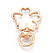 Alloy Swivel Snap Hook Clasps, Flower, Light Gold, 36.5x22.5x5.5~6mm, Hole: 5x9mm