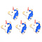 Alloy Enamel Pendants, Cadmium Free & Lead Free, Light Gold, Unicorn, Dark Blue, 24.5x19.5x1mm, Hole: 1.8mm