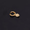 Brass Micro Pave Clear Cubic Zirconia Hoop Earrings, Golden, Horse Eye, 8mm