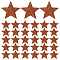 60Pcs Iron Pendants, Rusting, Star, Coconut Brown, 38x39.5x4mm, Hole: 1.2mm