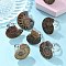Gemstone Rings, Fossil, with Platinum Brass Findings, Spiral, Adjustable, Mixed Color, 18mm, Inner Diameter: