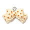Opaque Resin Pendants, with Platinum Plated Iron Loops, Cornsilk, Bowknot, 17x25.5x7mm, Hole: 2.5mm