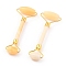 Natural Topaz Jade Brass Face Massager, Facial Rollers, Golden, 142~150x54~58x19~22mm