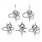 Rack Plating Alloy Wire Wrapped Pendants, with ABS Plastic Imitation Pearl, Cadmium Free & Lead Free, Platinum, 25~35x23~25x21~23mm, Hole: 2mm