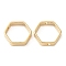 Rack Plating Brass Bead Frame, Cadmium Free & Lead Free, Hexagon, Real 24K Gold Plated, 12x11x3mm, Hole: 1.2mm