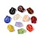 Glass Beads, Tulip, Golden Metal Enlaced, Mixed Color, 8.5~9x7~7.5x5mm, Hole: 0.9~1mm