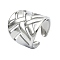 304 Stainless Steel Cuff Rings, Stainless Steel Color, Adjustable, 24.5mm