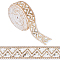 Sparkle Polyester Embroidery Ribbon, with Paillette/Glitter Sequins, Clothes Accessories, White, 2 inch(50mm), about 10 yards/bundle
