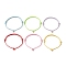 6Pcs 6 Colors Adjustable Waxed Polyester Cord Bracelet Making, with 304 Stainless Steel Rings, Golden, Inner Diameter: 2-3/8~5-1/8 inch(6~13cm), 1pc/color