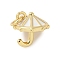Brass Enamel Charms, Umbrella Charm, with Jump Ring, Lead Free & Cadmium Free, Long-Lasting Plated, Rack Plating, Real 18K Gold Plated, White, 11.5x11.5mm, Hole: 3.4mm