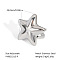 Stainless Steel Star Cuff Rings for Women, Stainless Steel Color, 24mm