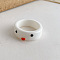 Cute Cartoon Resin Finger Rings for Women, Chick, White, Inner Diameter: 17mm