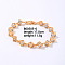 Brass Rhinestone Cube Link Bracelets for Women, Golden 7-1/2 inch(19cm)