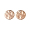 304 Stainless Steel Textured Disc Charms, Rose Gold, 12x1.5mm, Hole: 1.5mm