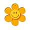 Transparent Acrylic Big Pendants, Sunflower with Smiling Face Charm, Orange, 55x50.5x6mm, Hole: 2.5mm